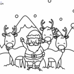 Raskrasil.com-Santa-Claus-with-his-reindeer-at-the-North-Pole-Coloring-Page