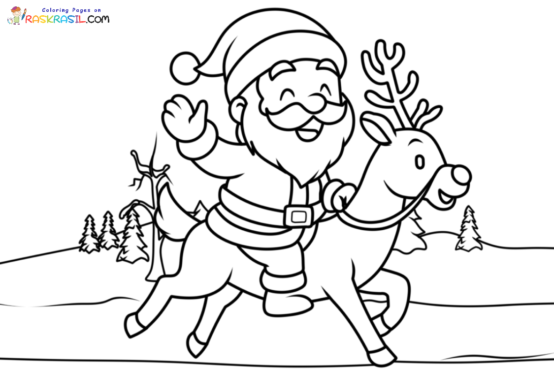 Raskrasil.com-Santa-on-a-reindeer-Coloring-Page