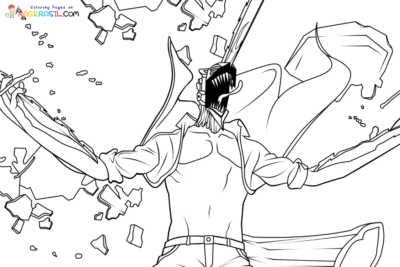 Omalovánky Chainsaw Man k vytisknutí