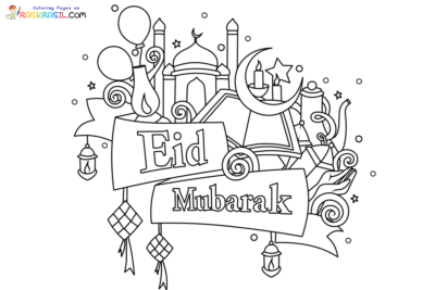 Kolorowanki Eid Mubarak | Darmowe Malowanki do wydruku