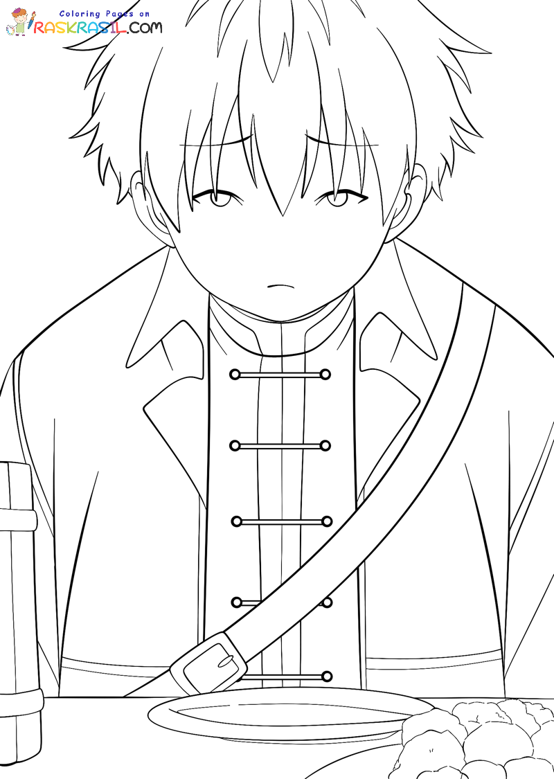 Raskrasil.com-Frieren-Beyond-Journeys-End-Coloring-Pages-Stark-looking-quite-sad