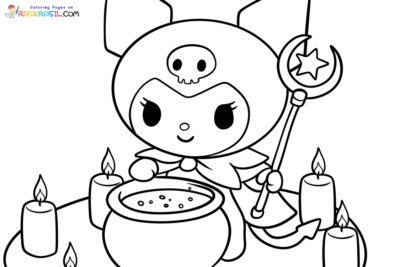 Kuromi Halloween Coloring Pages | Free Printables