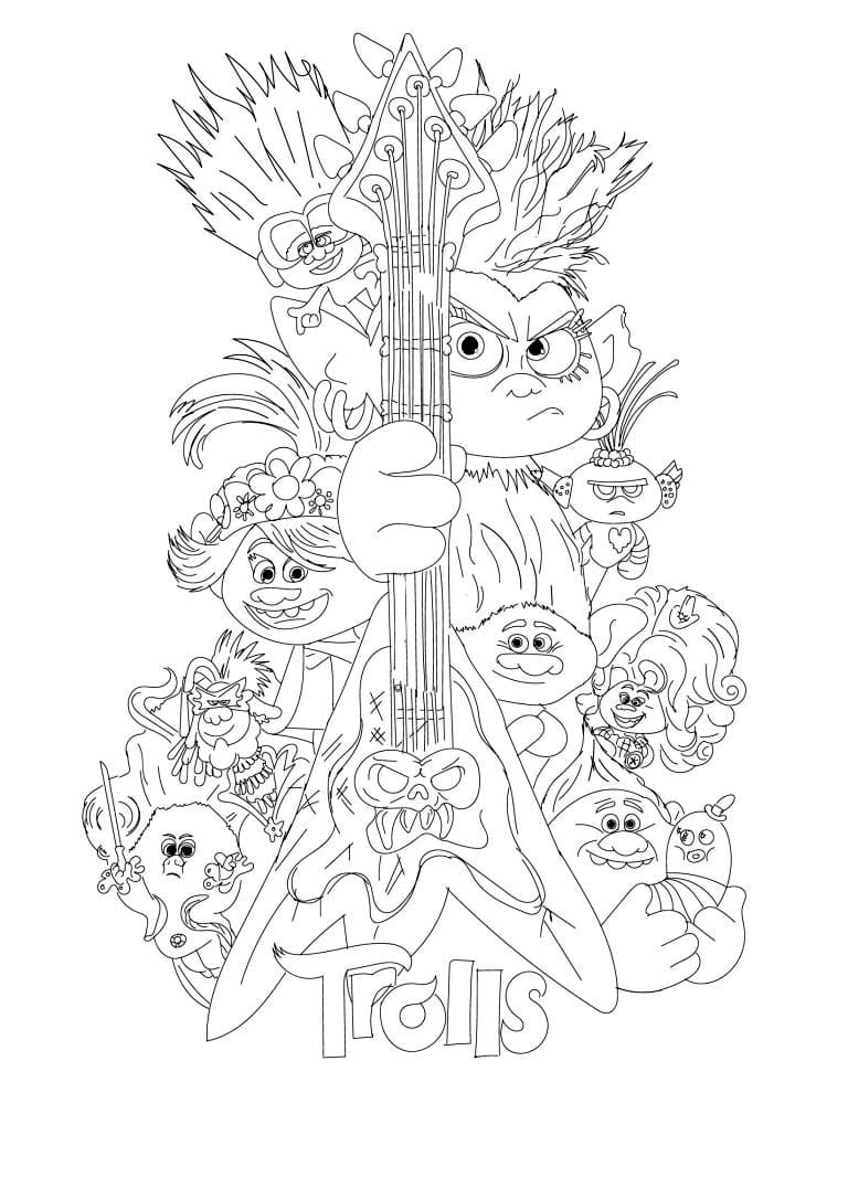 Trolls World Tour Coloring Pages. Print for Free New Trolls