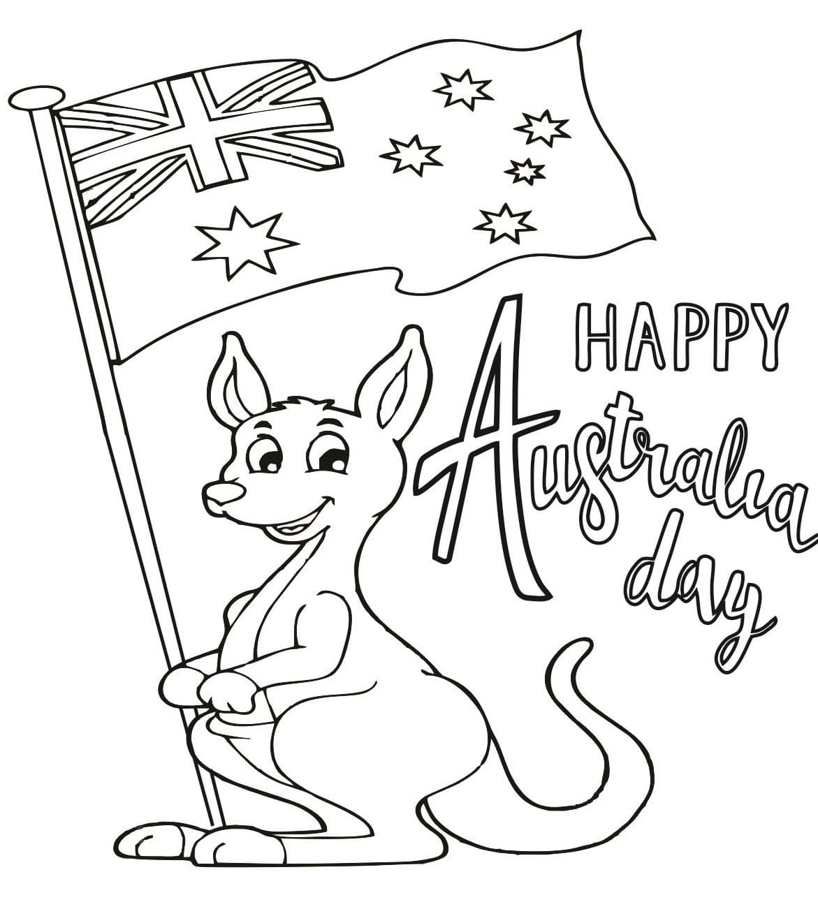 Coloring pages Day Australia. Print holiday pictures for free