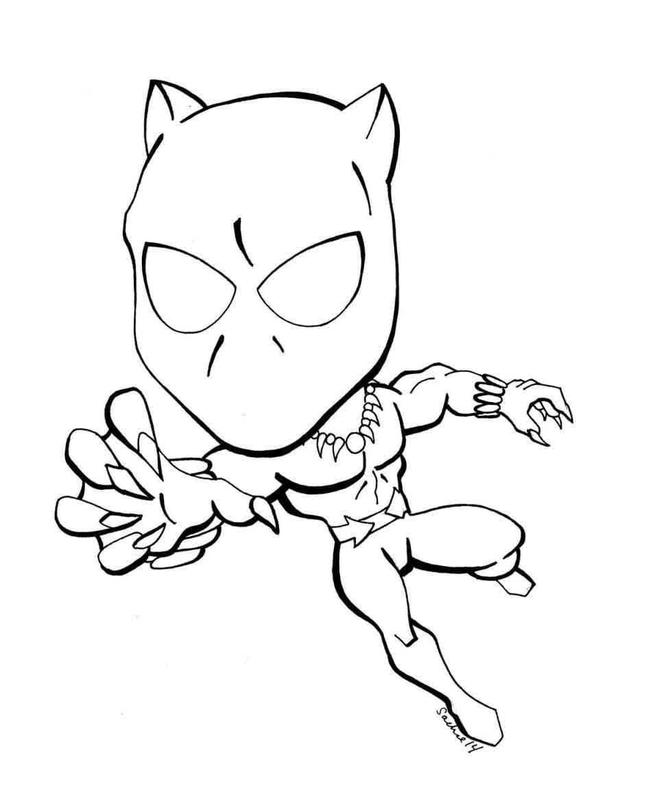 Dibujos de Pantera Negra para colorear. Superhéroe Marvel gratis