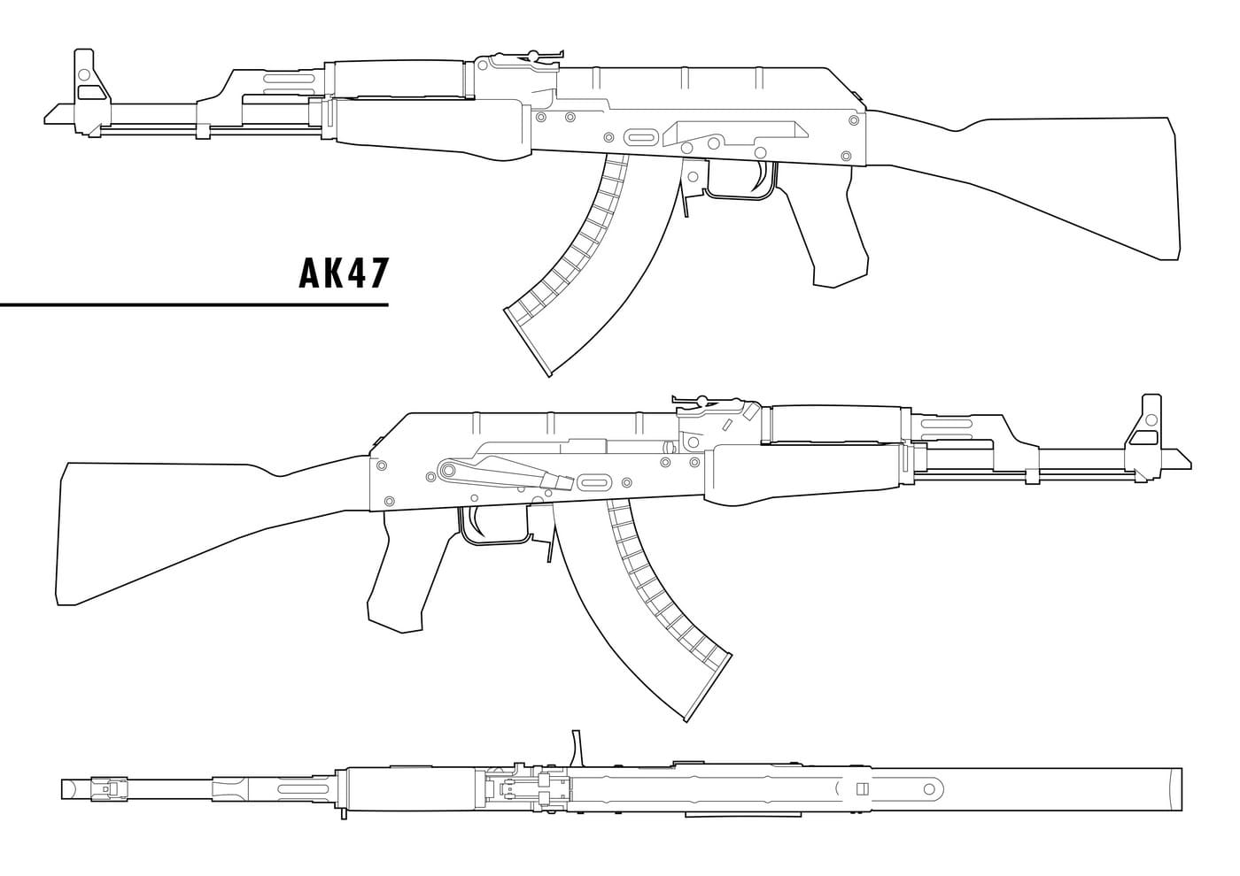 Мощная штурмовая винтовка АК-47. 