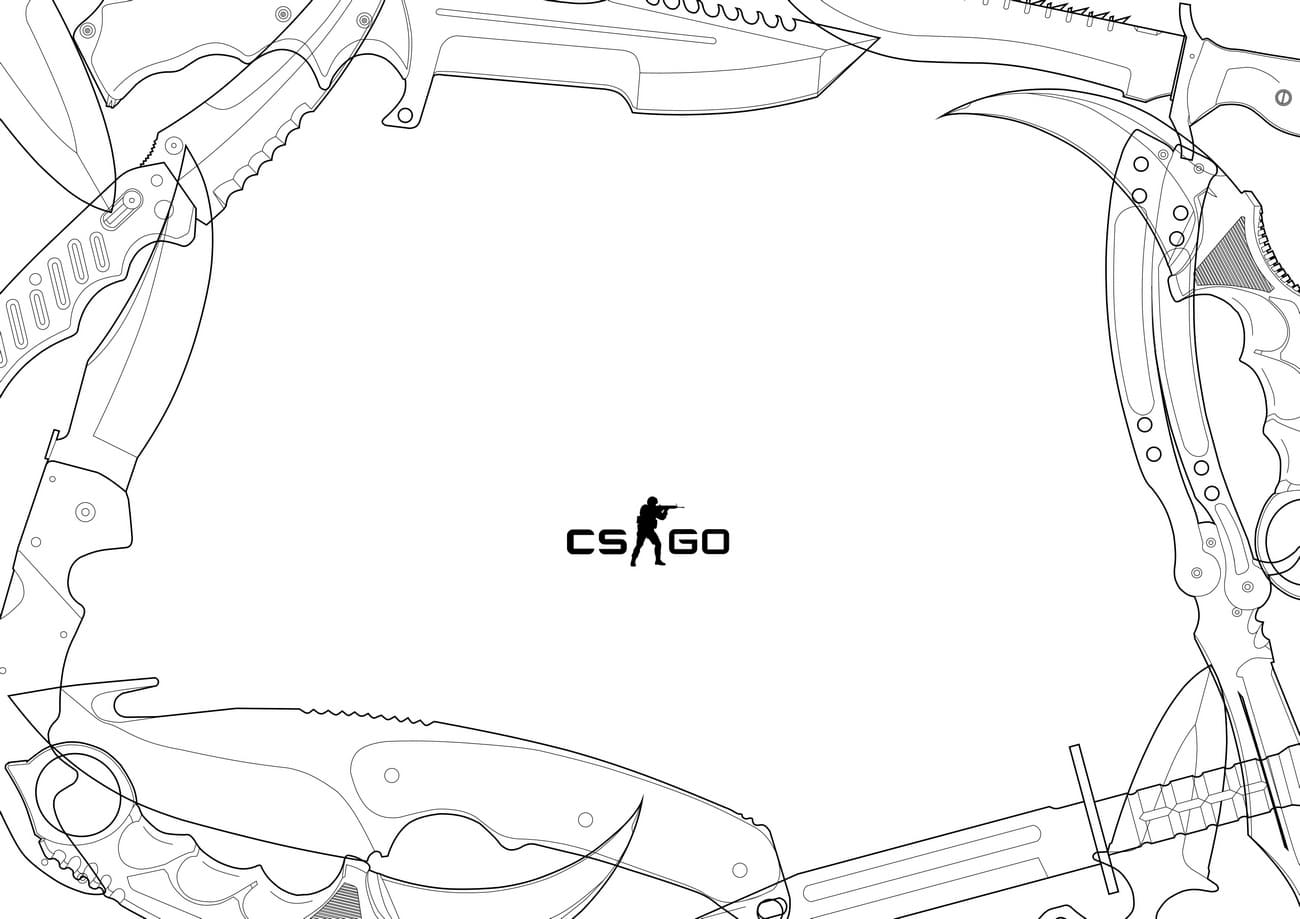 Disegni da colorare CS GO. Stampa le migliori immagini dal gioco