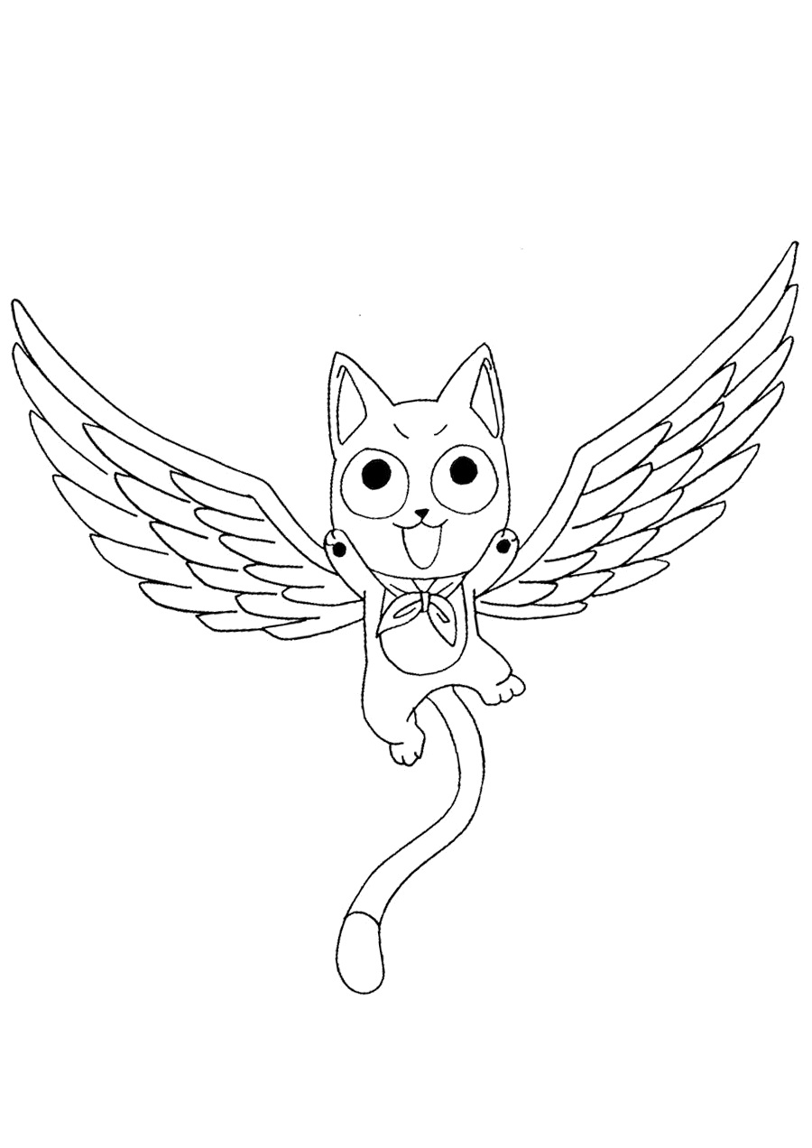 fairy tail happy coloring page