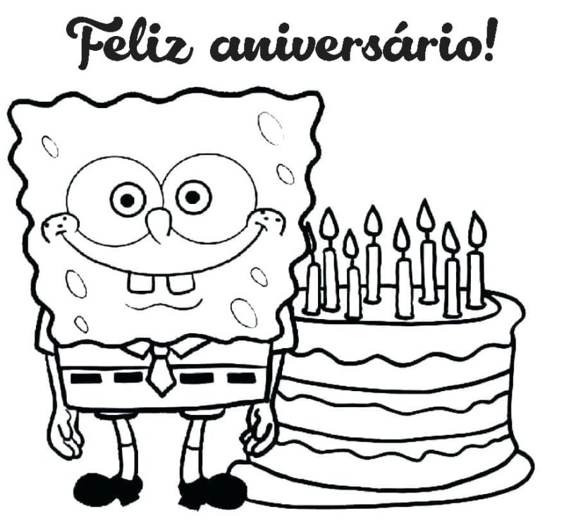 Desenhos de Feliz aniversário para Colorir