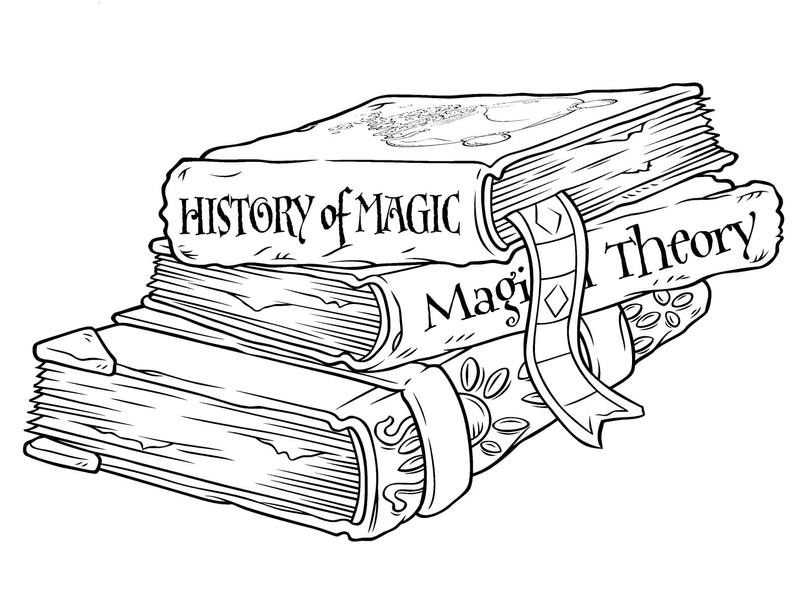 Раскраска книги из Гарри Поттера