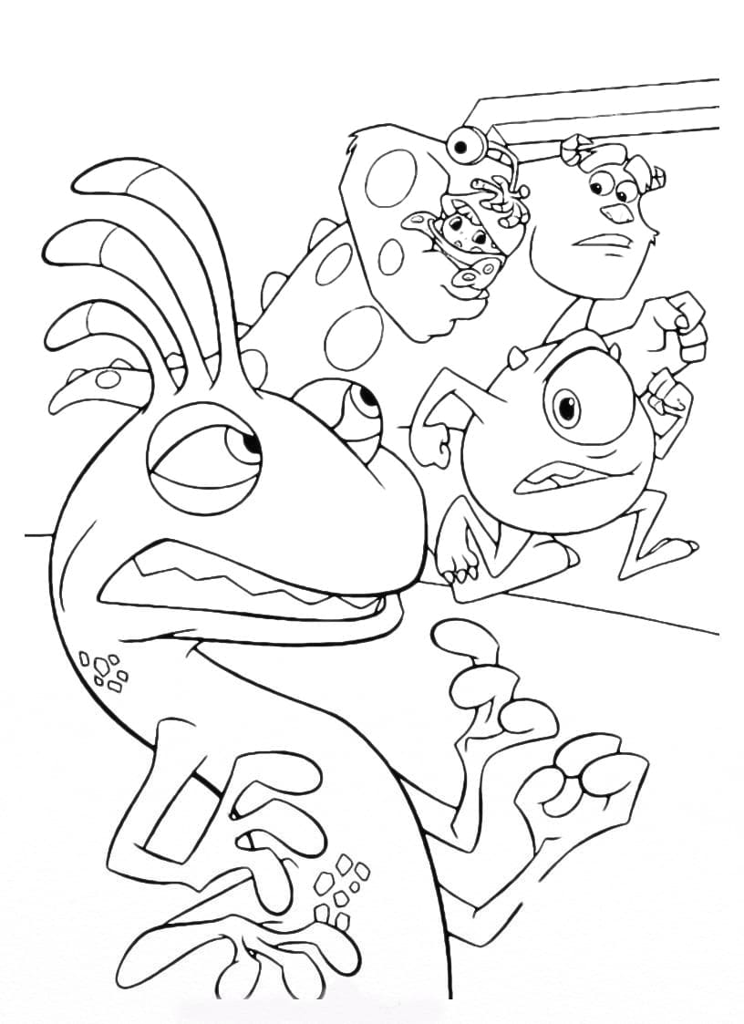Desenho de Mike, Sullivan e Boo para colorir - Tudodesenhos