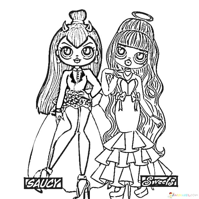 Desenhos para colorir de bonecas OMG Fashion LOL OMG - folhas