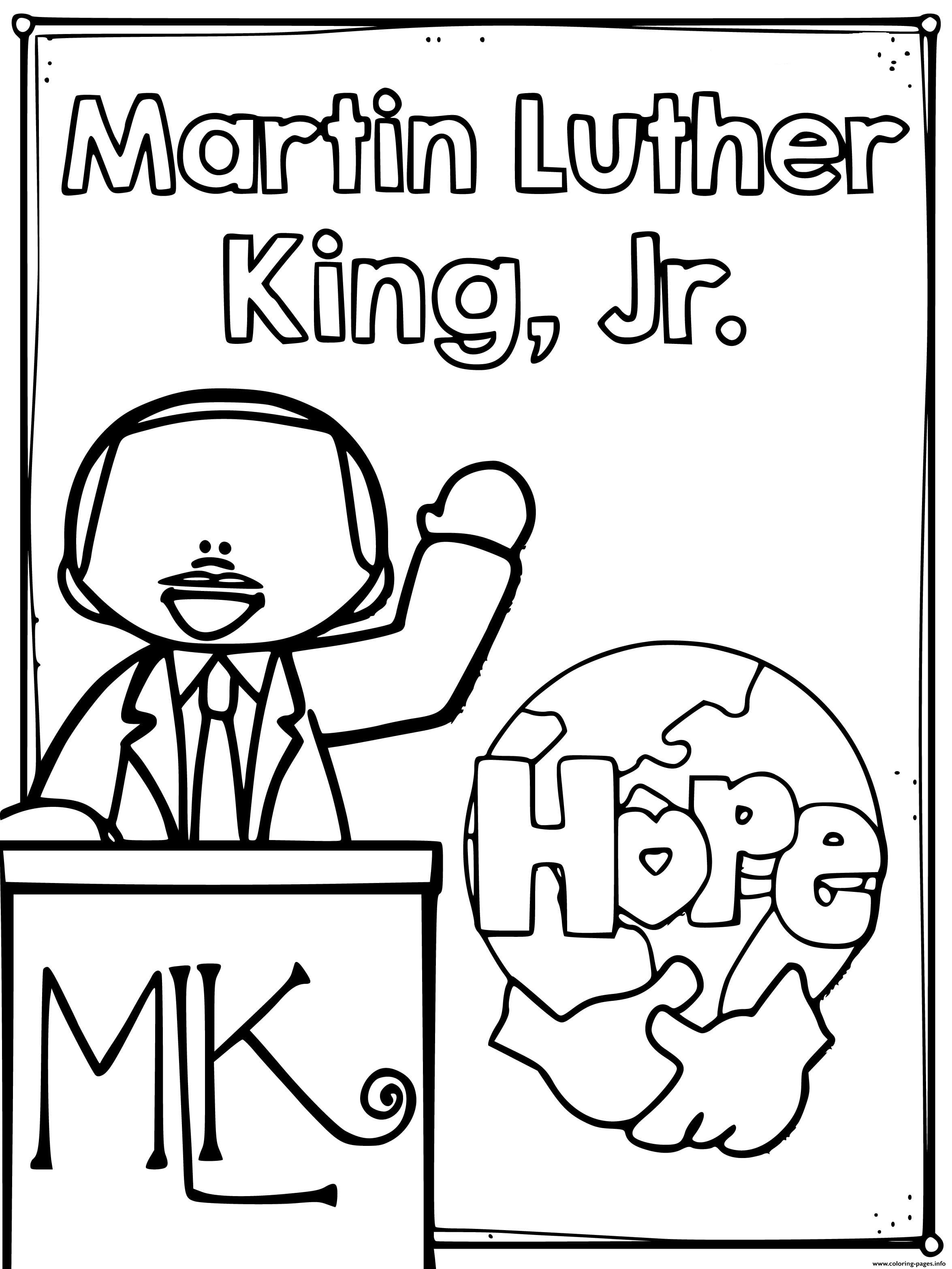 Martin Luther King, Jr. Day coloring pages. Print for free