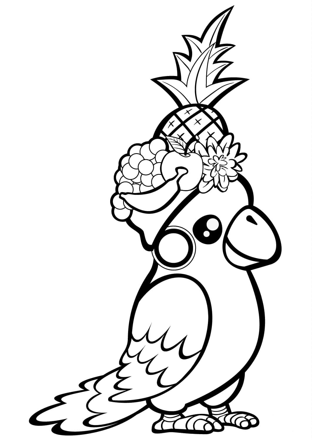 Desenhos de Papagaio para colorir. Imprimir gratuitamente para crianças
