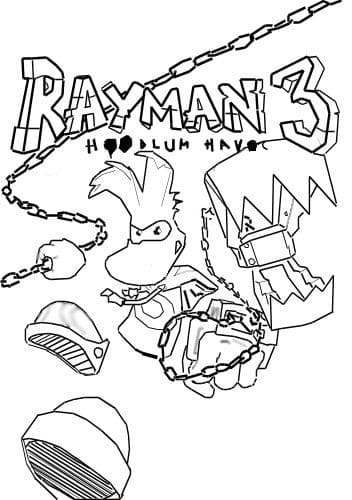 Ausmalbilder Rayman. Zeichen aus dem Spiel drucken