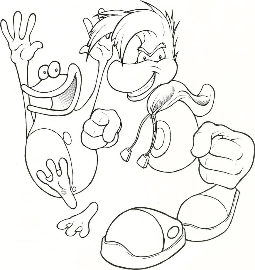 Dibujos para colorear Rayman. Imprimir personaje del juego