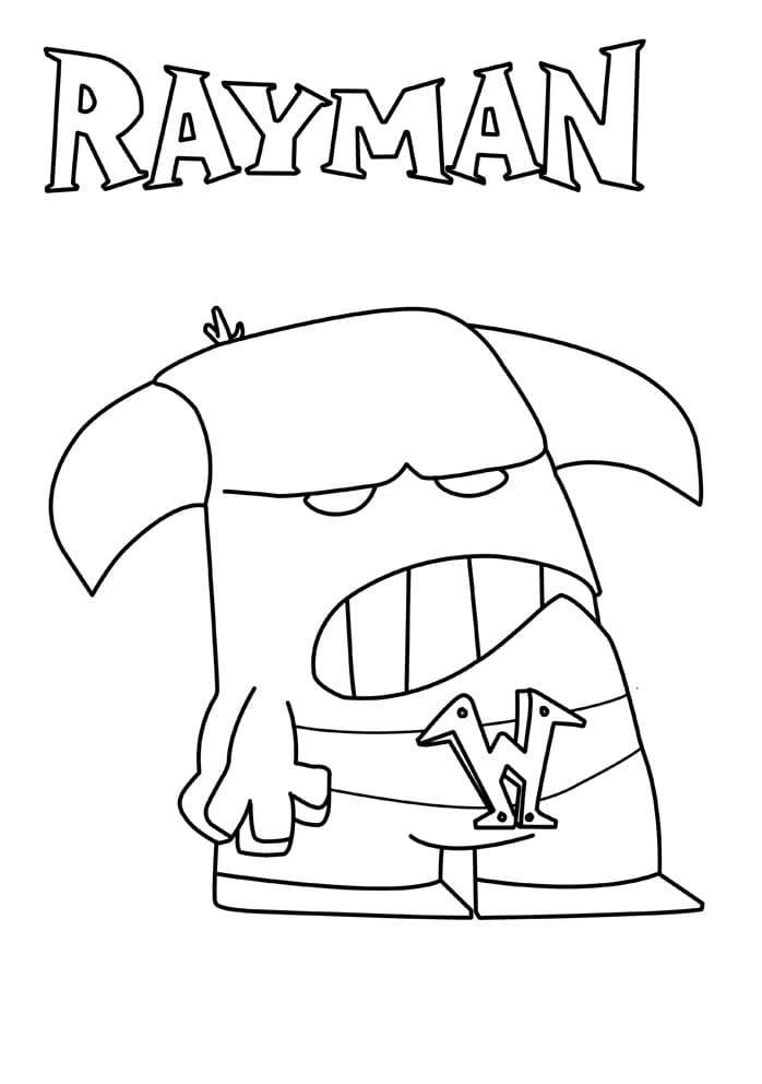 Coloring pages Rayman. Print character from the game