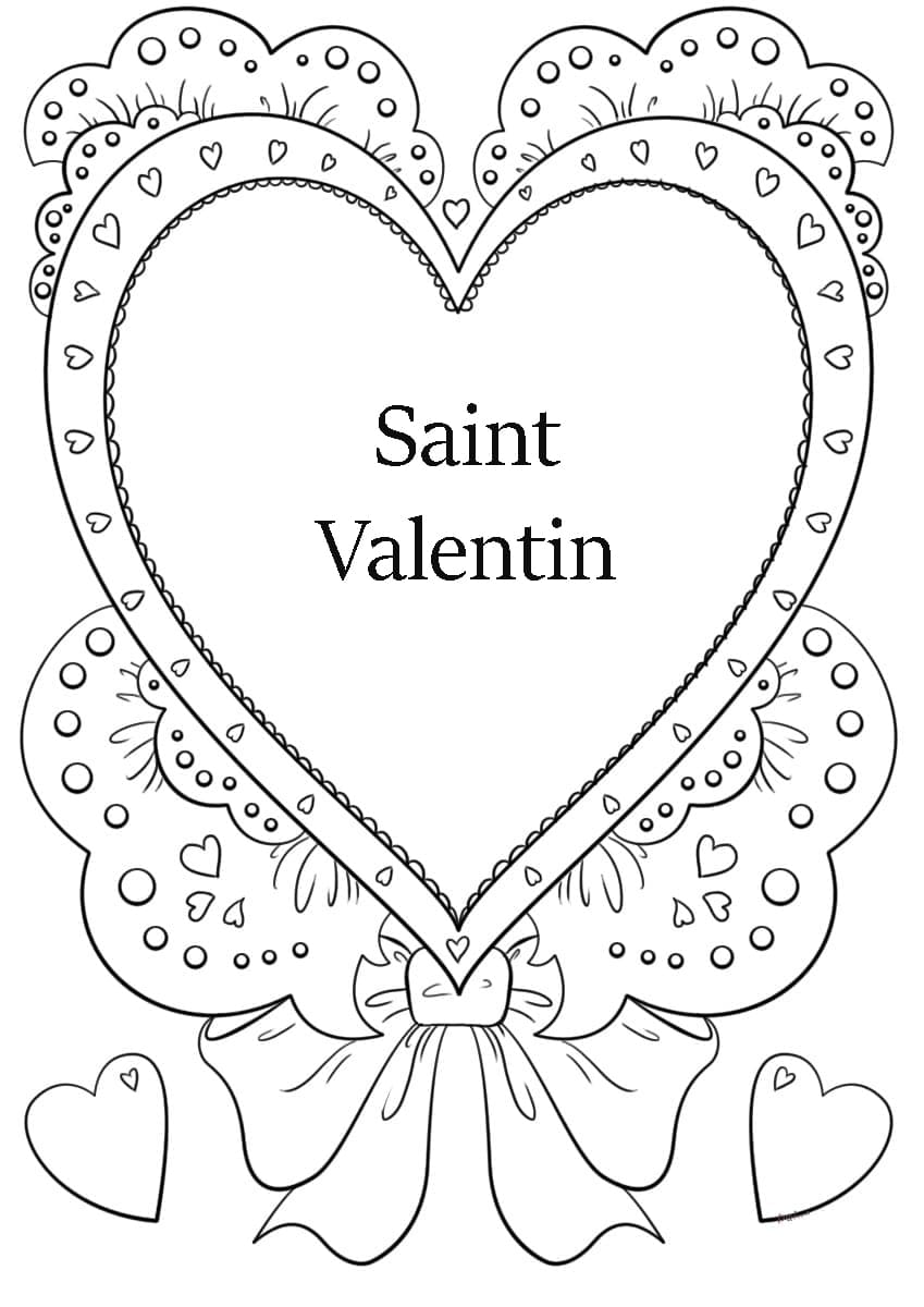 Coloriage Saint Valentin. Imprimer les images 14 février