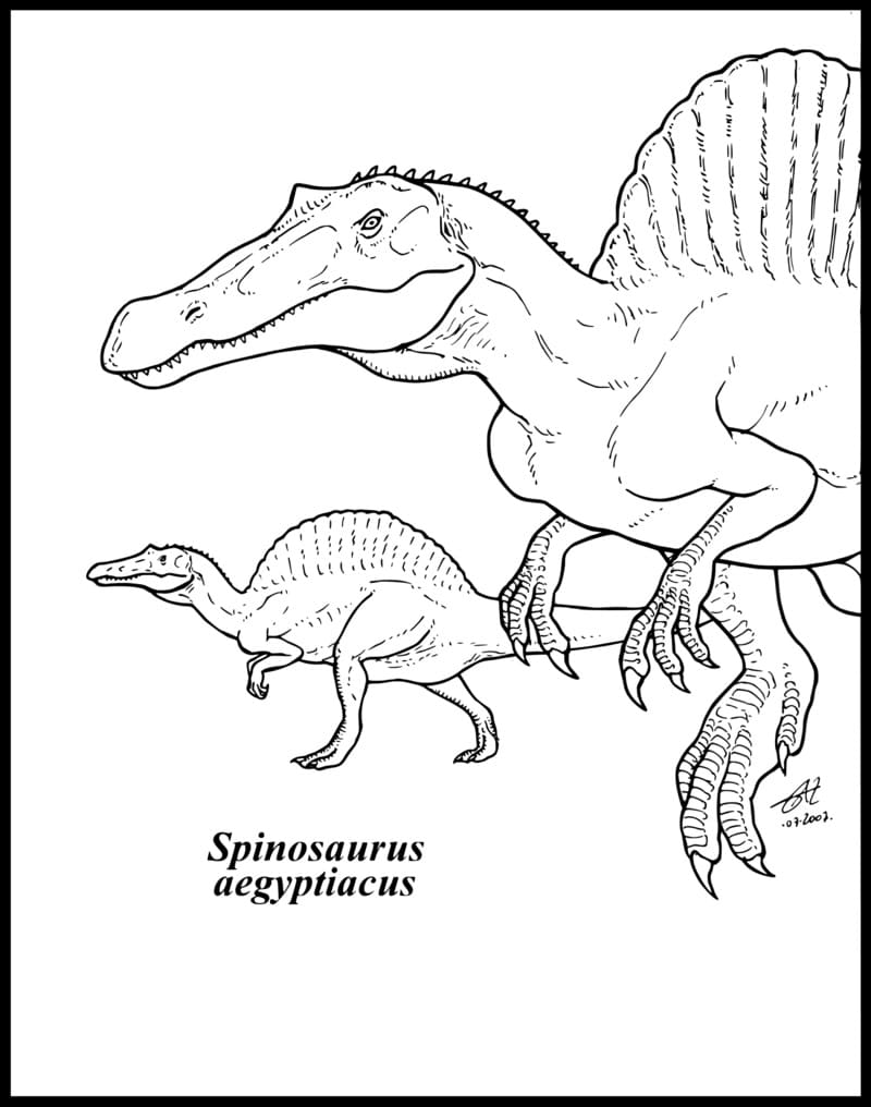 Раскраски Спинозавр. Скачать или распечатать бесплатно