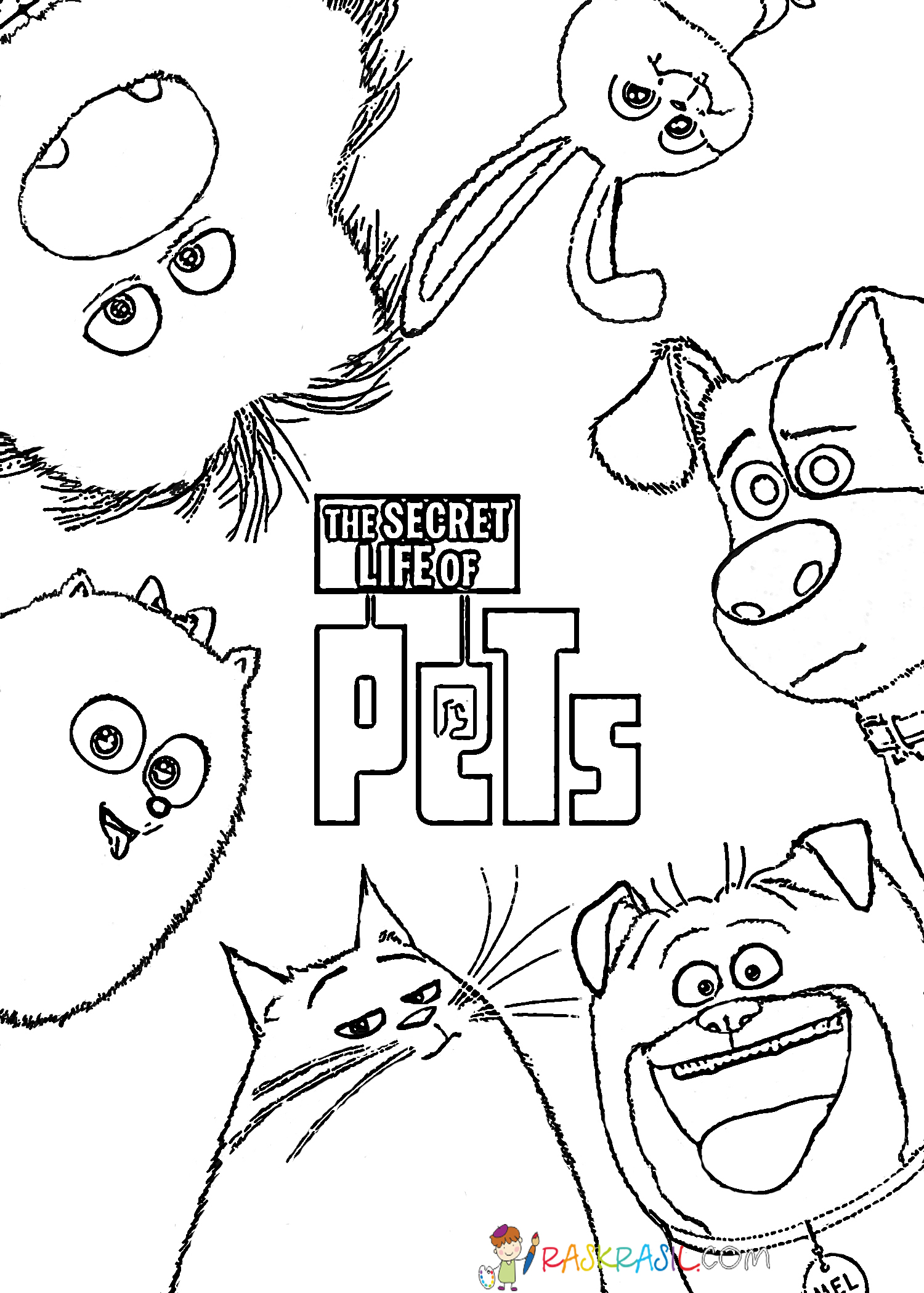 buddy coloring page hard the secret life of pets