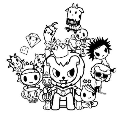 Tokidoki Coloring Pages. Print for free, 50 pictures
