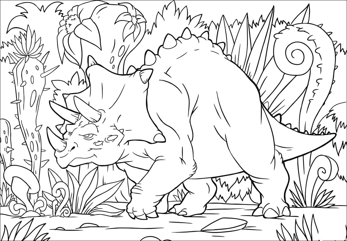 Desenhos de Triceratops para colorir. Iimprima gratuitamente
