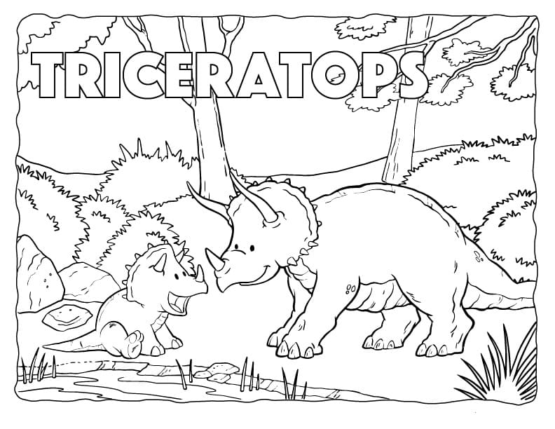 Coloriage Triceratops. Téléchargez ou imprimez gratuitement