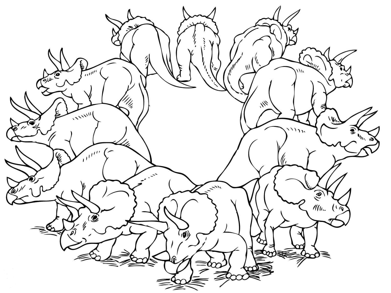Dibujos de Triceratops para colorear. Descargar o imprimir gratis
