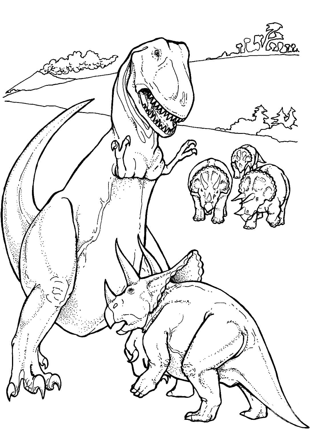 Disegni da colorare di Triceratopo. Stampa gratuitamente