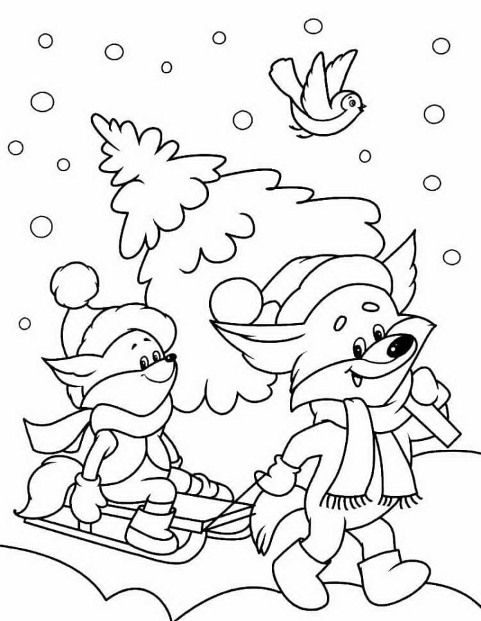 Coloring pages Winter. Print for free, 100 images for children