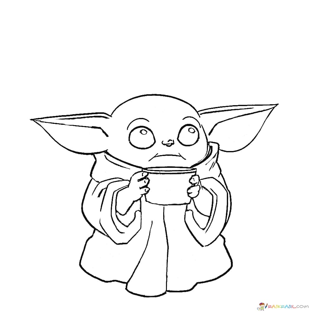 Dibujos para colorear Baby Yoda - Nuevas imágenes para imprimir gratis