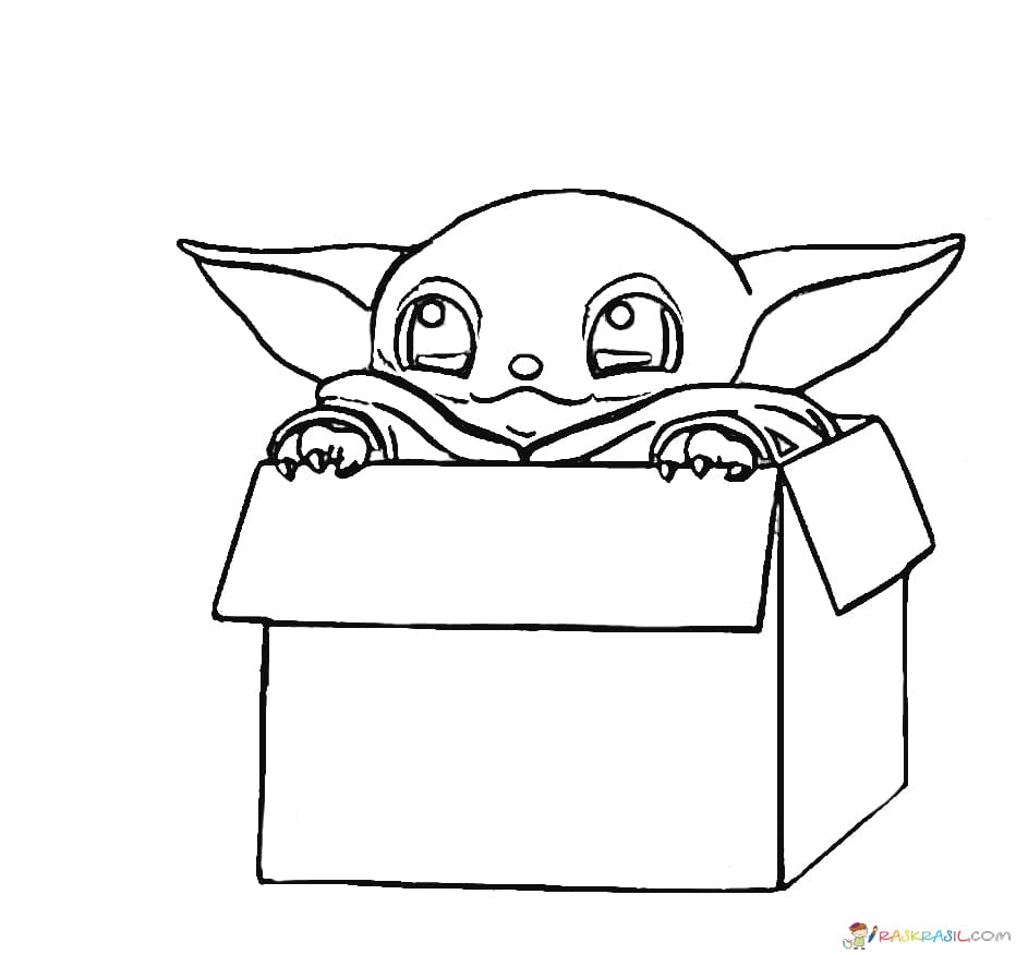 Coloriage Baby Yoda - Mandalorian et le baby Yoda gratuit
