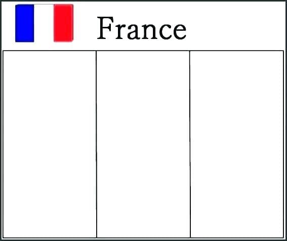 Flag of France Coloring pages. Print for free