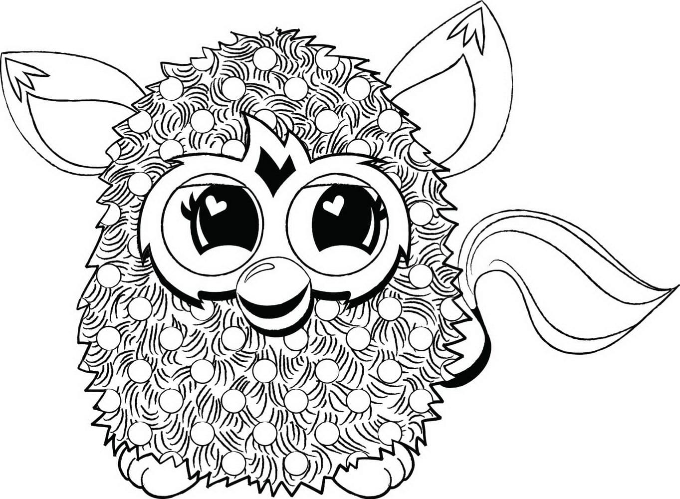 Dibujos para colorear Furby. Imprime animales fantásticos gratis