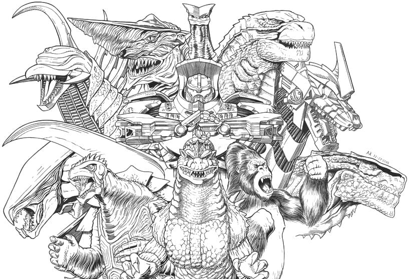 Coloriage Godzilla - 60 pages à colorier à imprimer gratuits