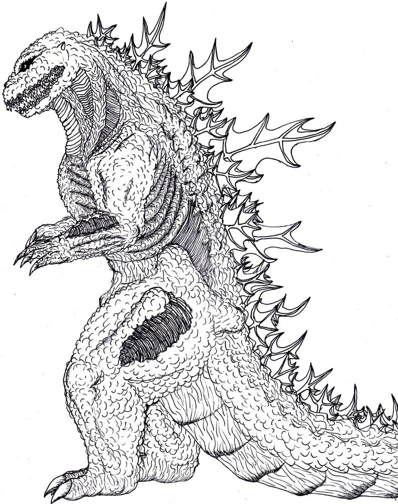 Desenhos de Godzilla para Colorir - Imprimir monstro gratuitamente