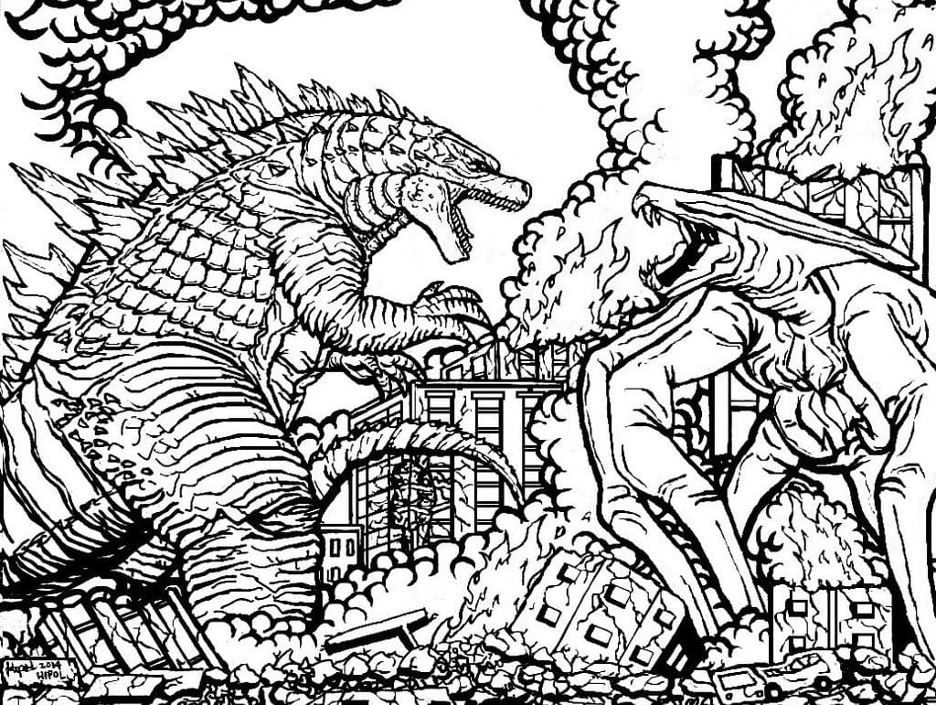 Desenhos de Godzilla para Colorir - Imprimir monstro gratuitamente