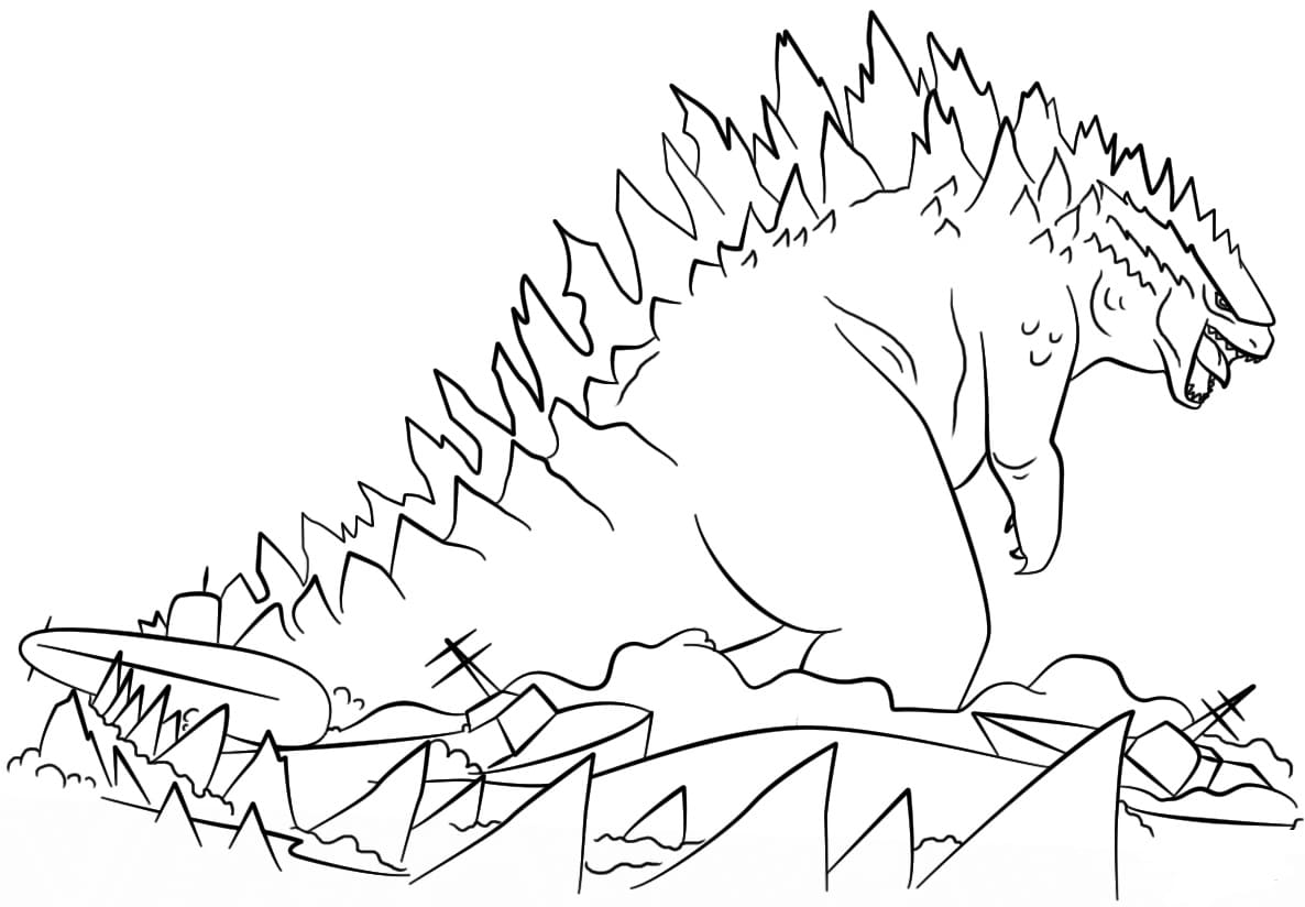 Ausmalbilder Godzilla | 60 Malvorlagen Kostenlos zum Ausdrucken