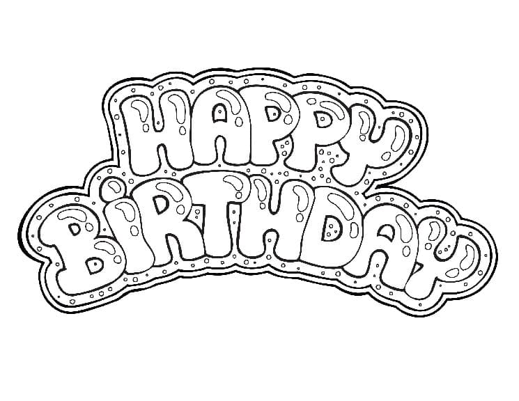 Happy Birthday Bubble Writing Printable