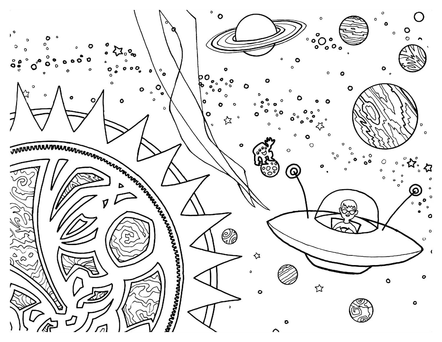 Desenhos de Espaço para Colorir - 110 imagens para impressão gratuita