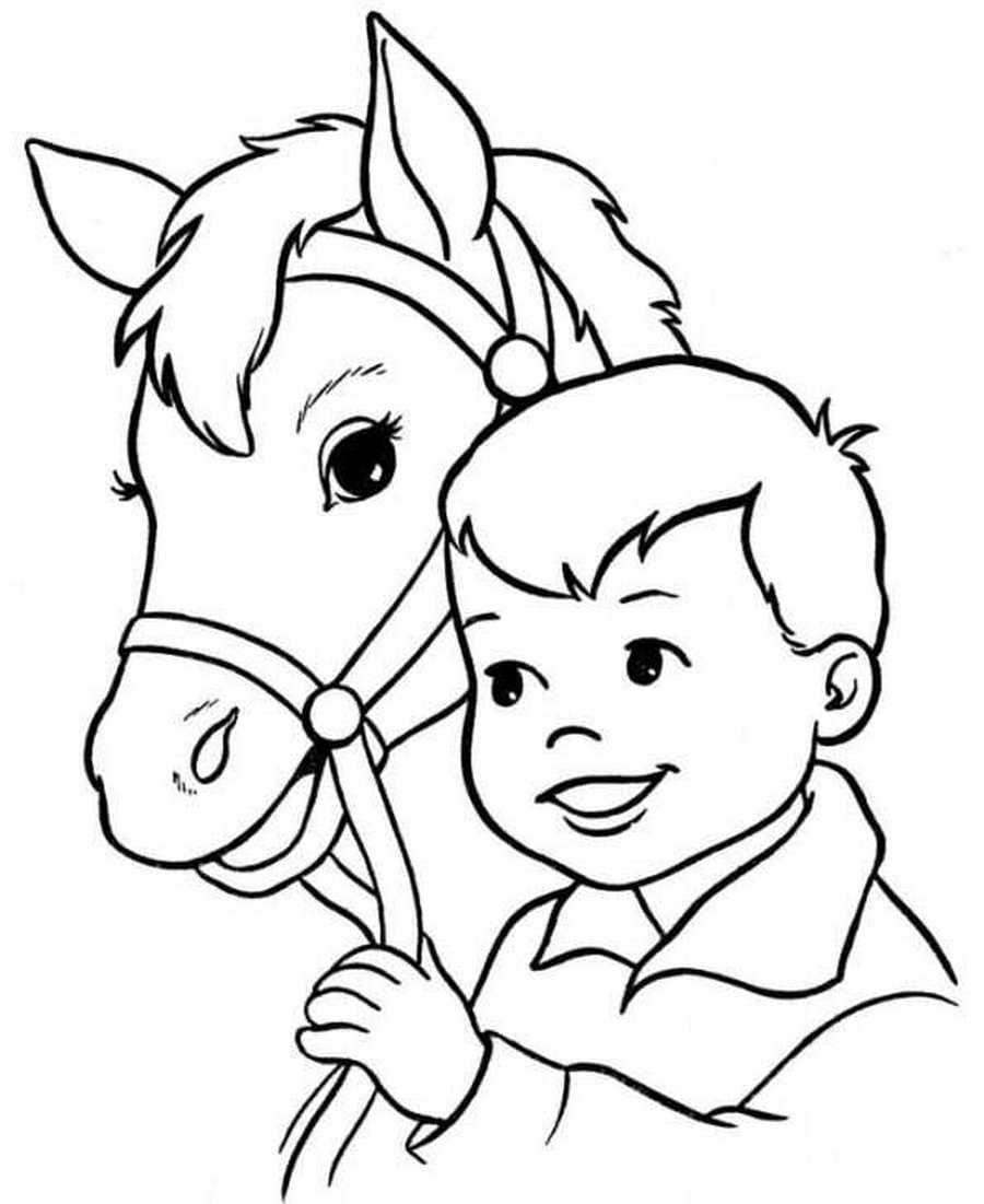 Раскраски для мальчиков кони