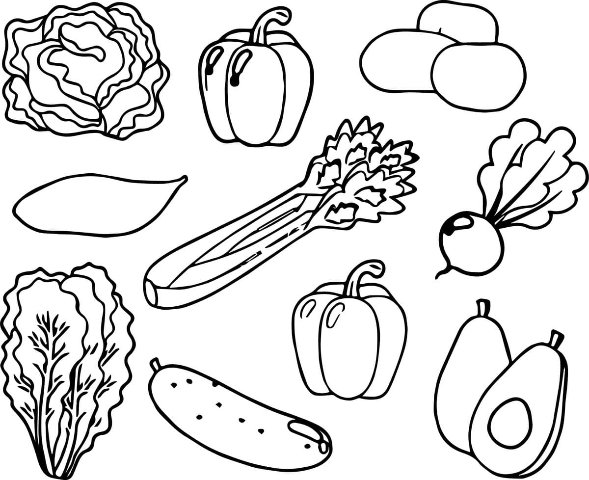 Kolorowanki Warzywa | Darmowe Malowanki do wydruku