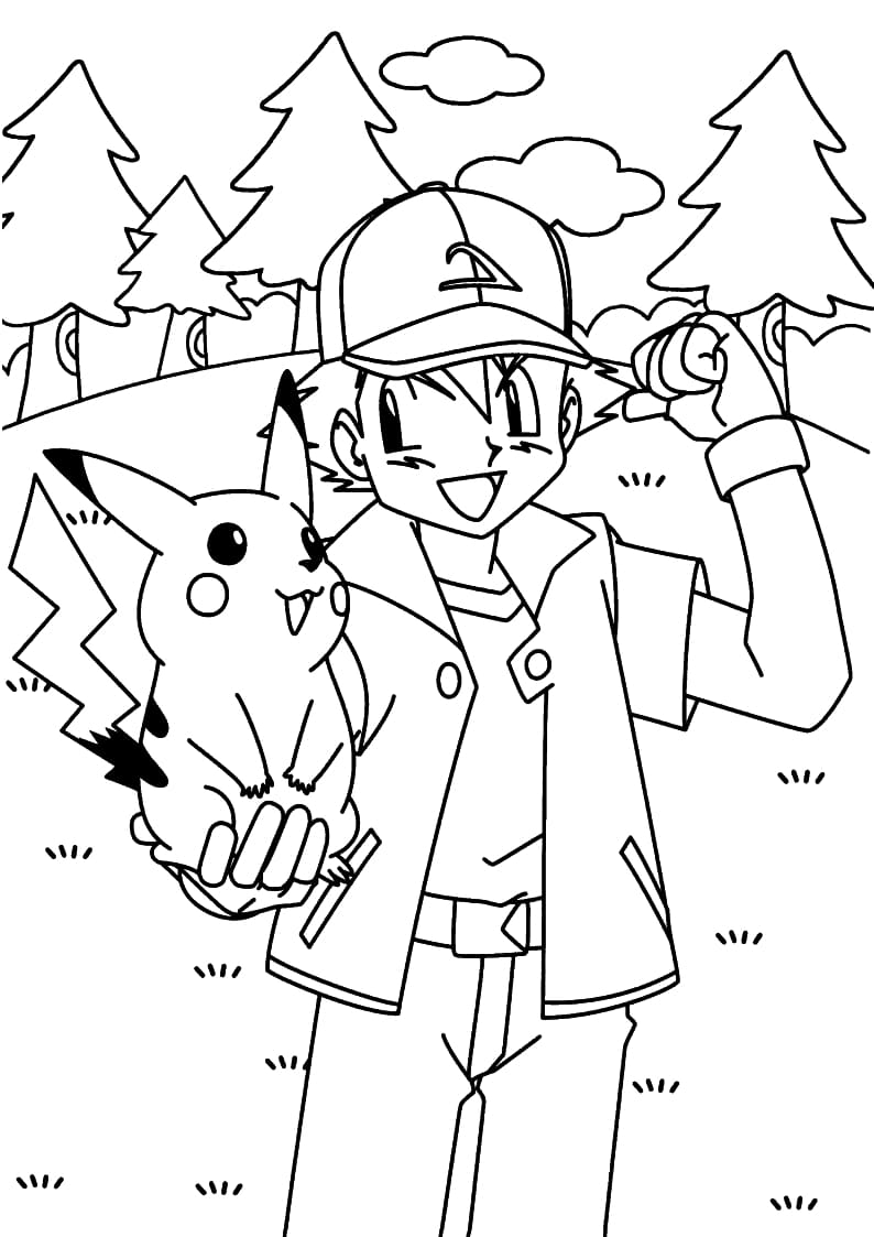 Coloring Pages Pikachu and other Pokemon. Print for free 100 images