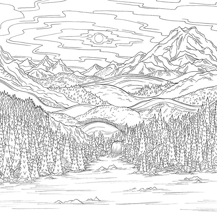 Nature coloring pages for adults