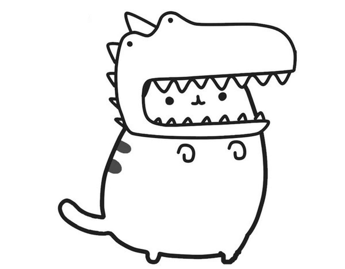 pusheen mermaid coloring pages