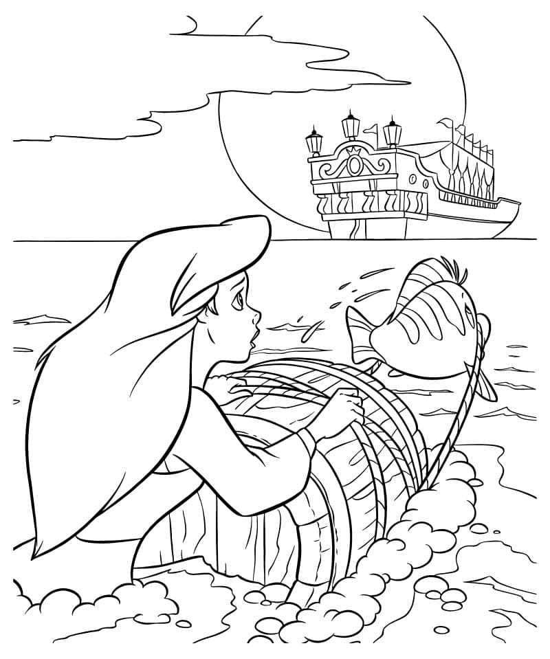 Little Mermaid Ariel Coloring Pages. Print for girls, beautiful images