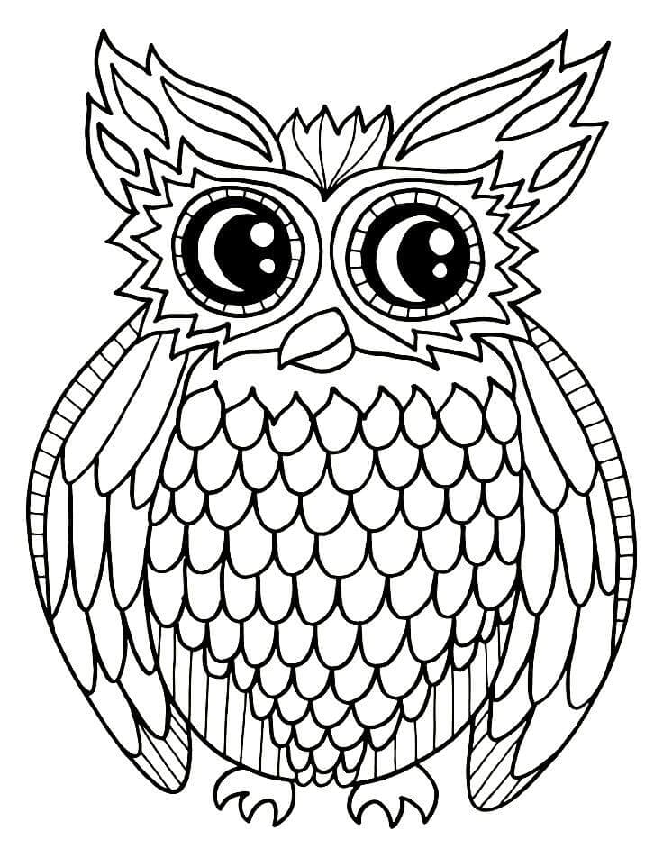 Owl Coloring Pages. 100 Birds of prey pictures for free