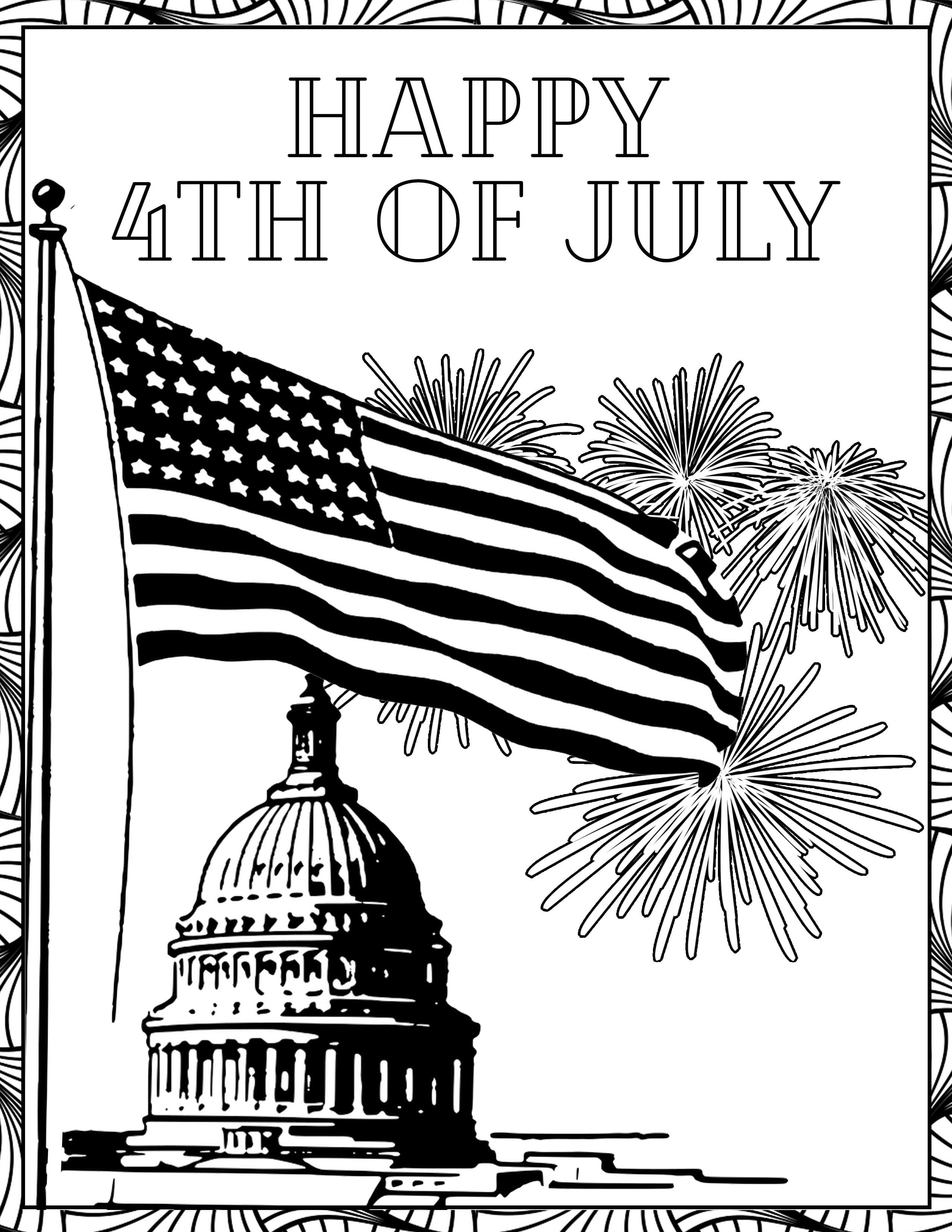 5 free fourth of july coloring pages - free printable fourth of july coloring pages 4 designs 