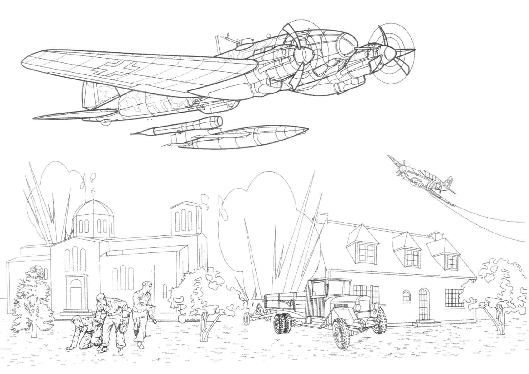 Desenhos de Aviões para colorir - 100 imagens para impressão gratuita