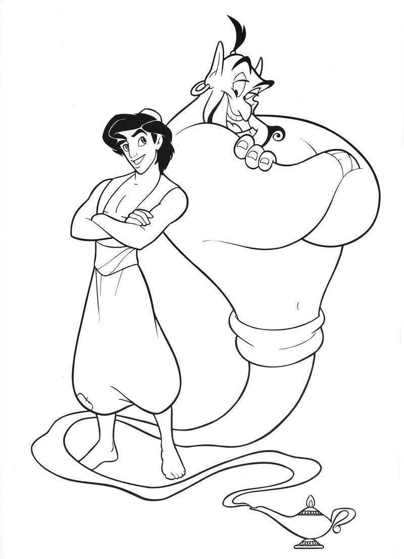 Dibujos de Aladdin para colorear - 100 imágenes para impresión gratuita